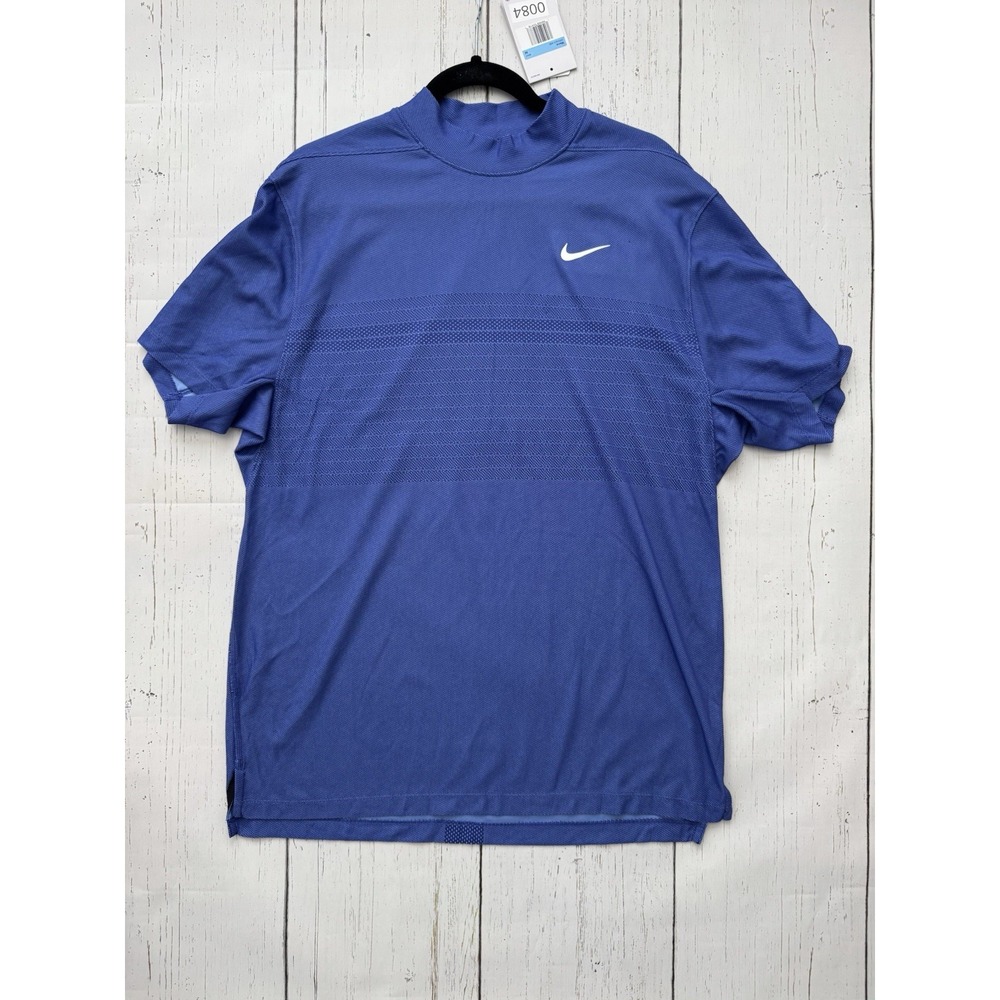 Brand New Nike Golf Tiger Woods DR5324-430 Blue Mock Neck Men's Size Medium M